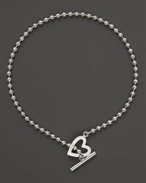 gucci toggle heart beaded necklace|gucci necklace with heart pendant.